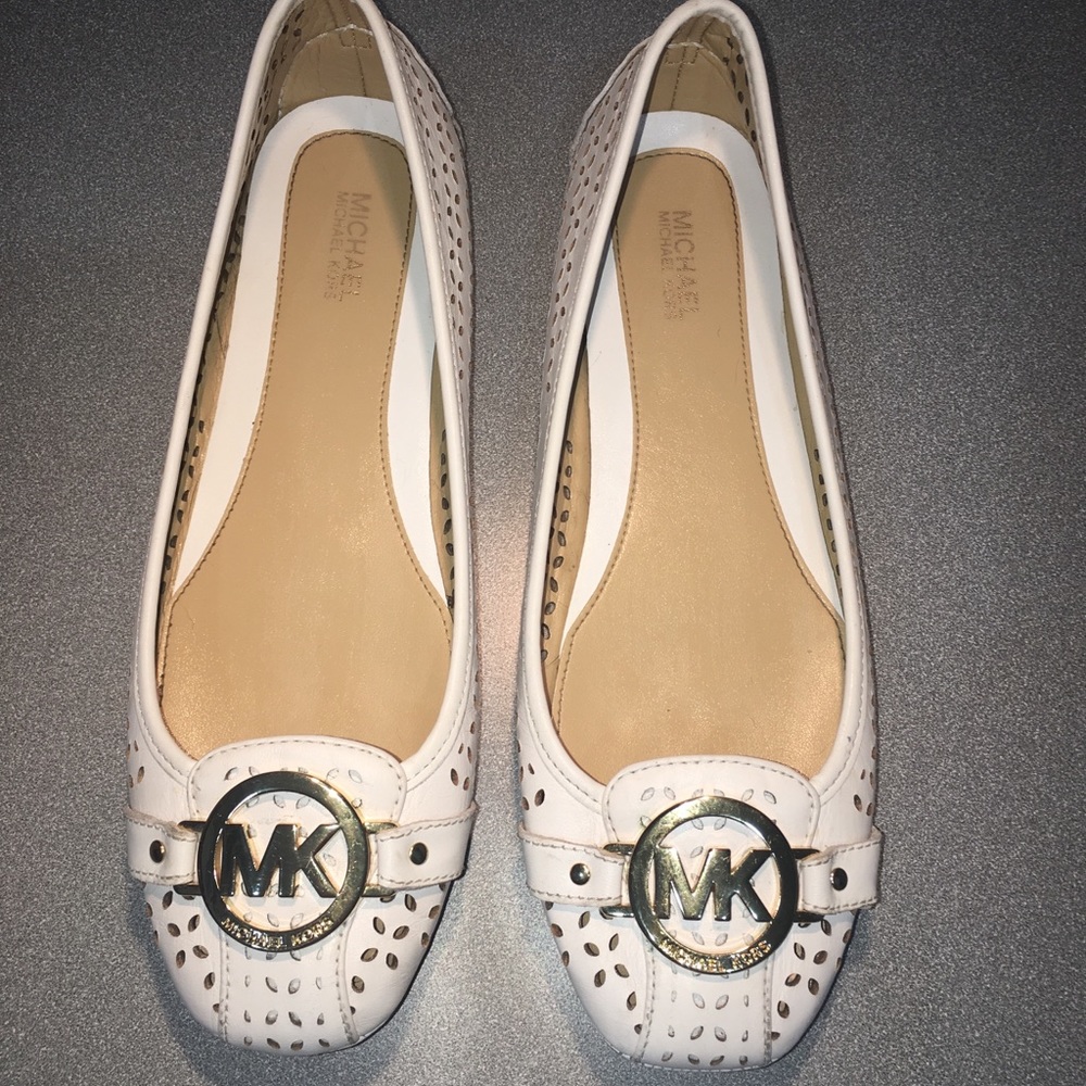 White Michael Kors Flats